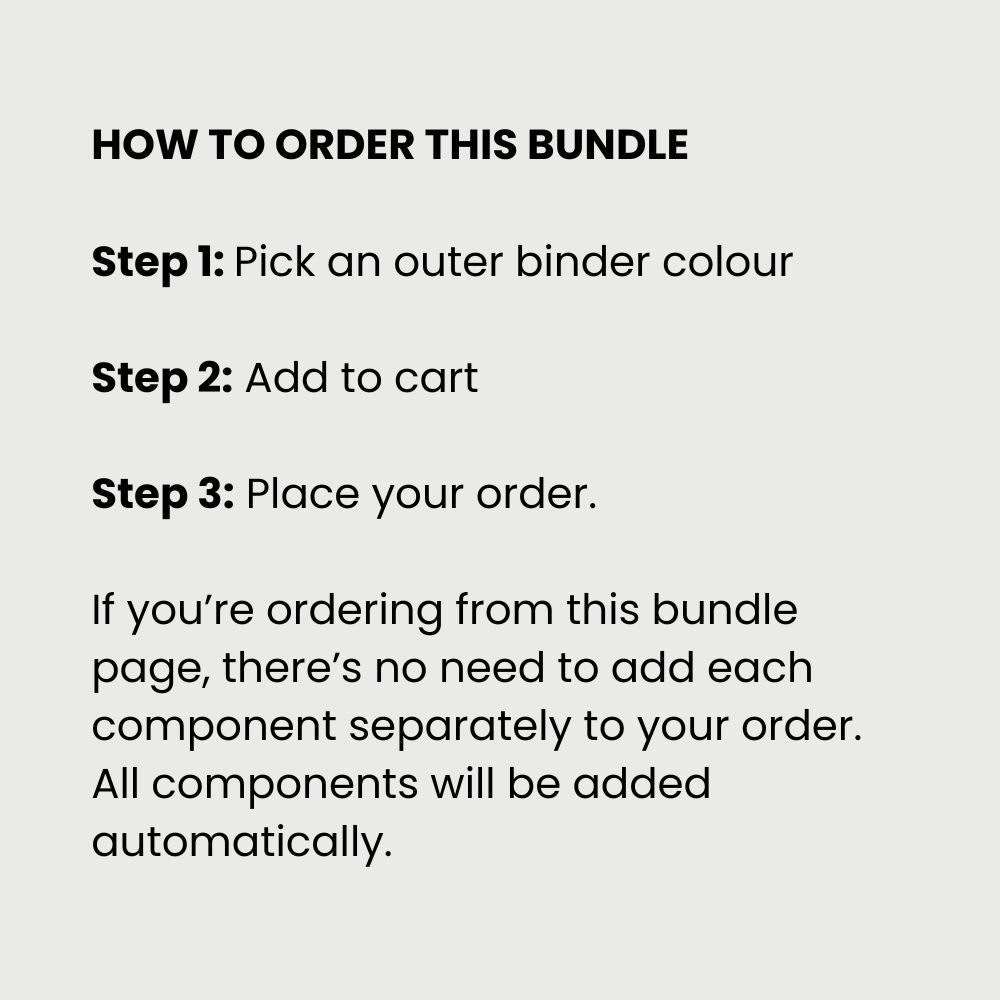 Text instructions on how to order a product bundle with steps and details.