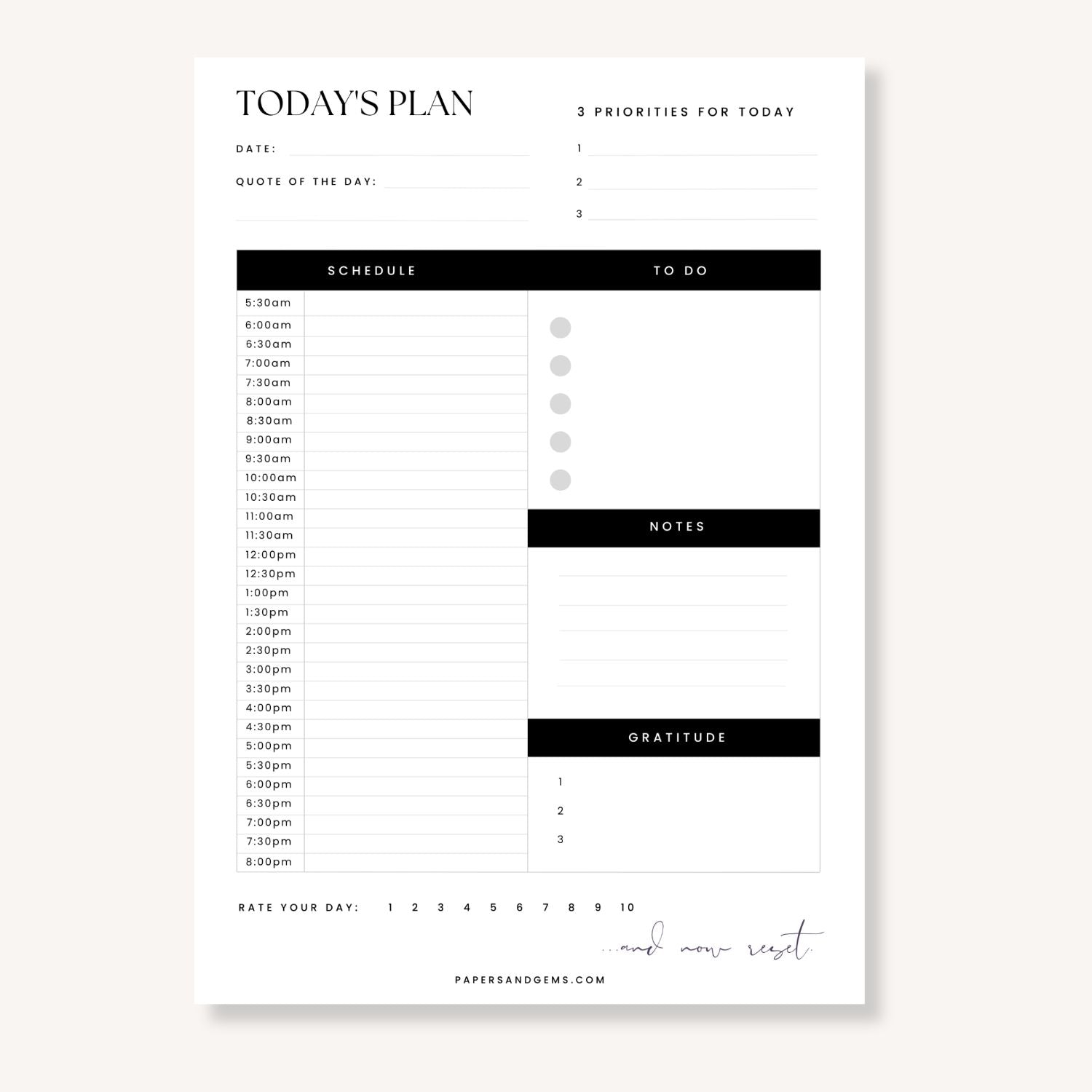 A4 Daily planner pad desk pad for productivity
