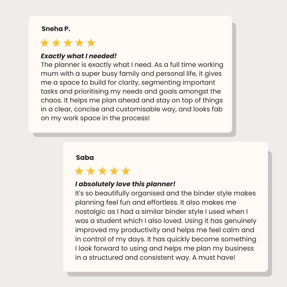 A5 Agenda Planner | Complete Bundle with Binder, Inserts and Dividers