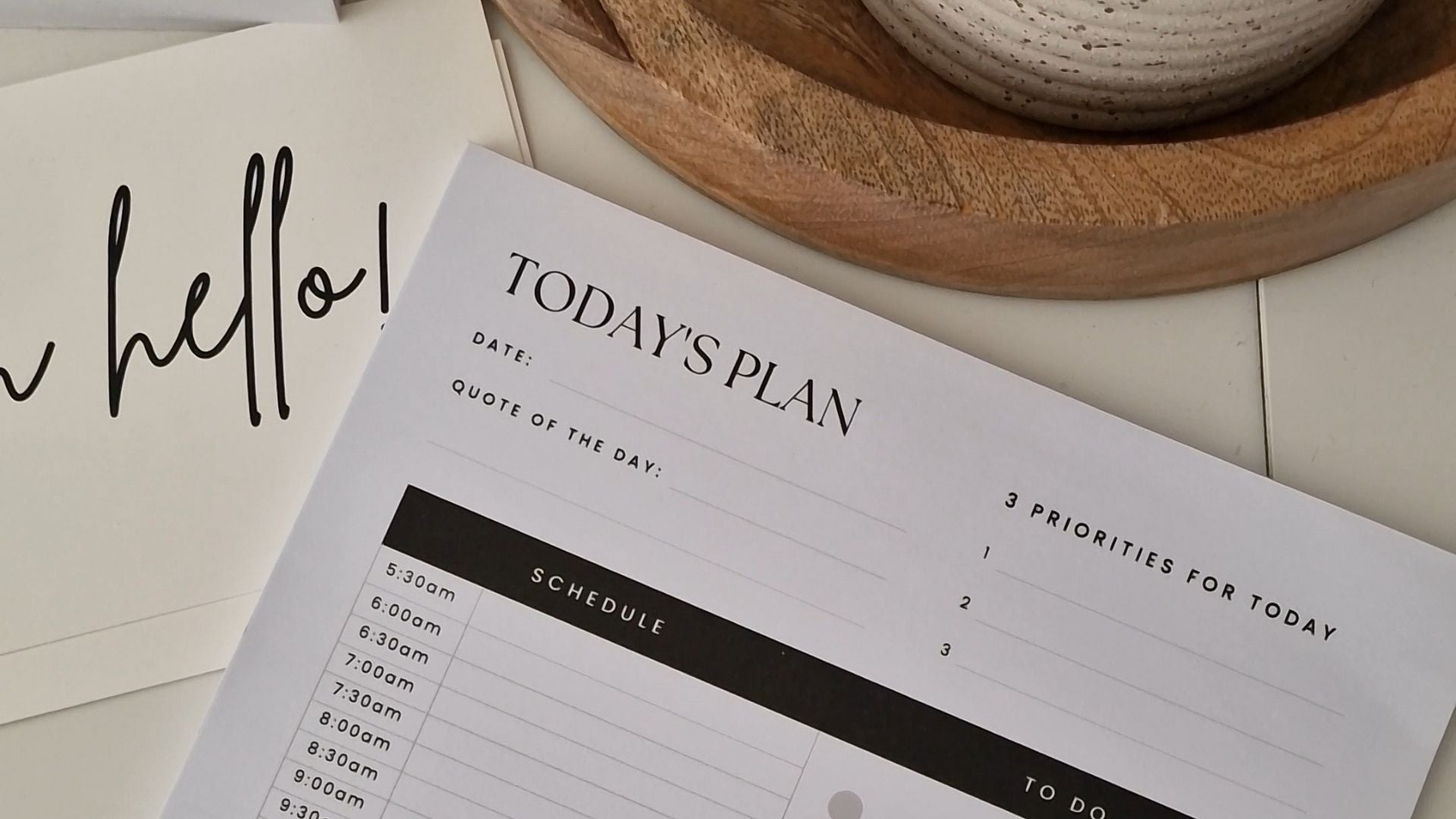 daily planner pad on desk