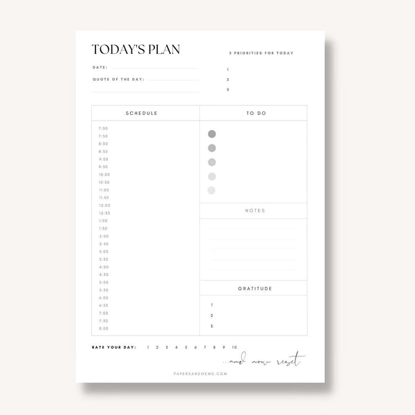 A4 Desk pad | 50 Daily planning sheets