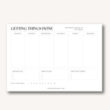 weekly desk planner pad a4 with time block planning