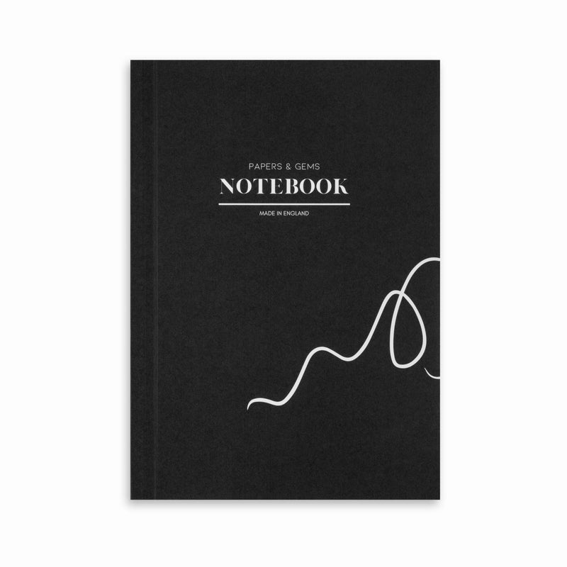 A5 lined lay-flat journal notebook | Black