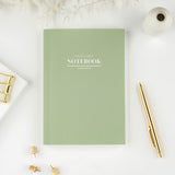lay flat a5 lined notebook green
