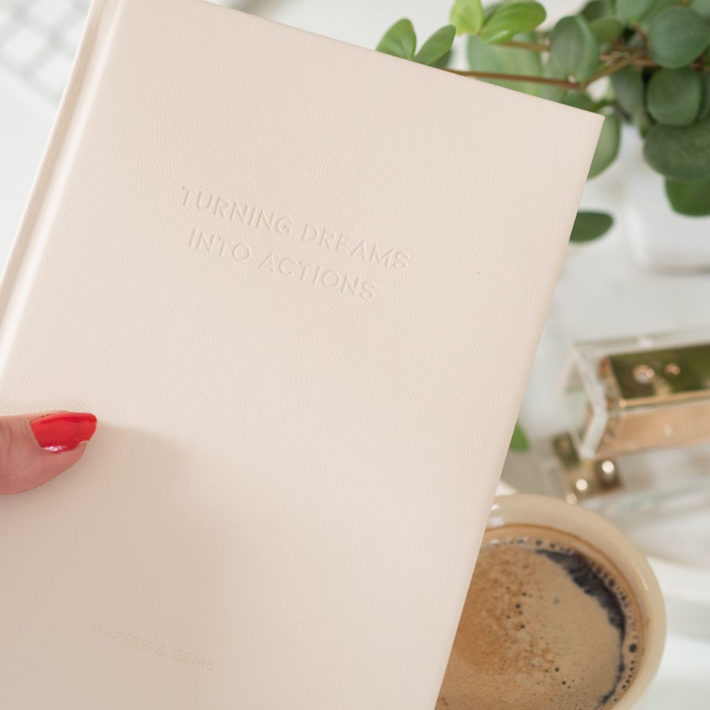 a5 lined notebook nude blush pink inspirational quote aesthetic