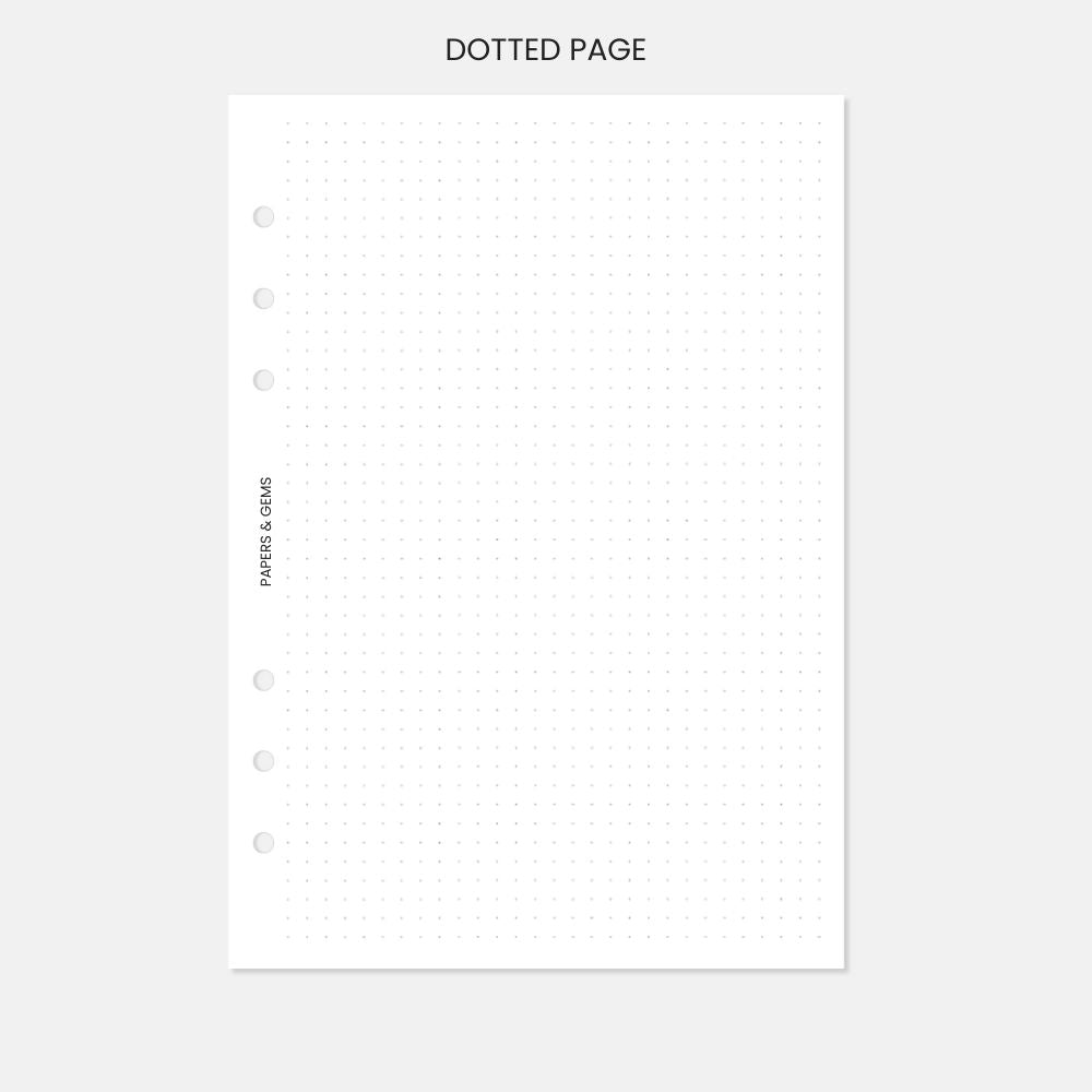 Dotted A5 page for 6-ring binder