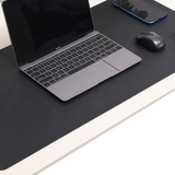 PU leather aesthetic desk mouse mat black