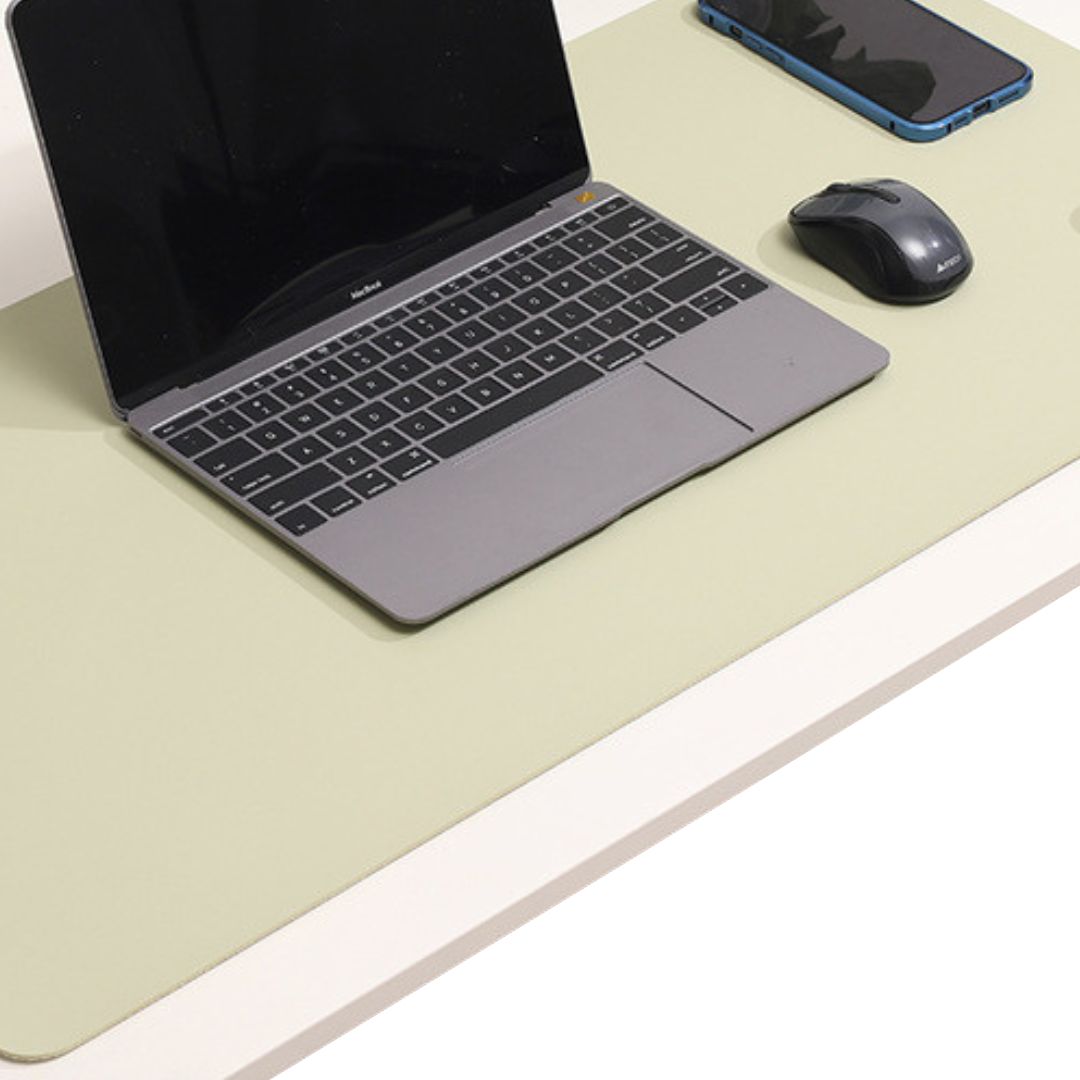 PU leather aesthetic desk mouse mat green