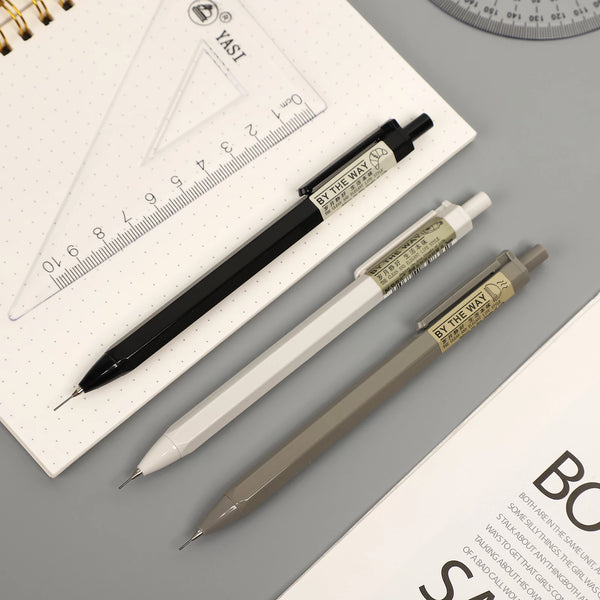 aesthetic mechanical pencils set of three grey white black