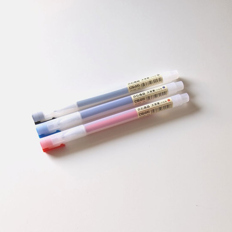 Set of 3 water-based gel pens | 0.5mm | Black, blue and red