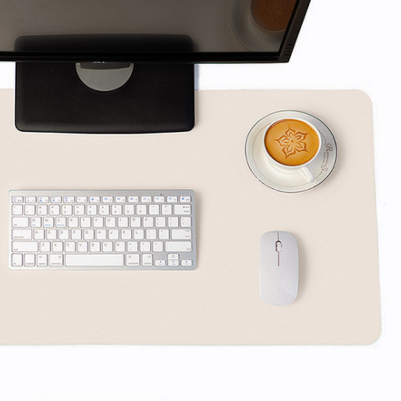 pu leather desk mat protector white